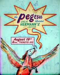 pegEsus Quintet Live at Hermanns Jazz Club (poster by Oliver Brooks))